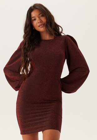 BUBBLEROOM Puff Sleeve Sparkling Dress Klær