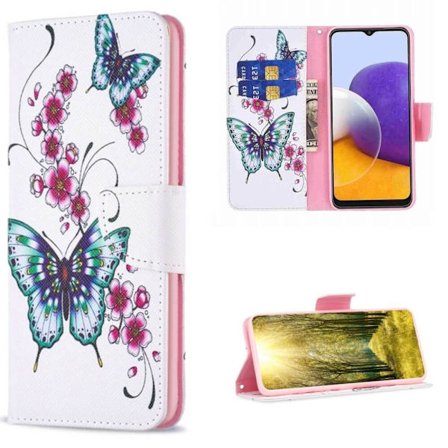 Plånboksfodral Samsung Galaxy A17 - Fjärilar och Blommor