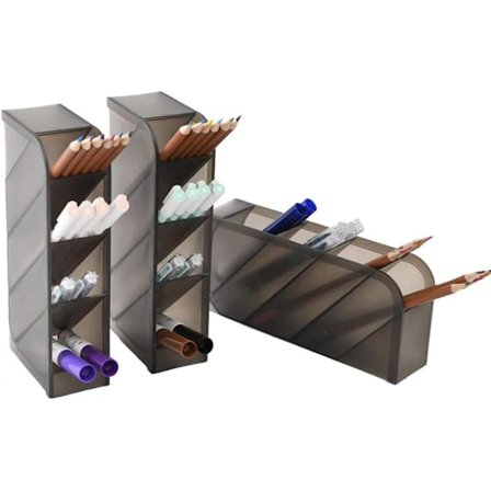 Työpöydän järjestäjä, kynäteline 4 lokerollinen kynäjärjestäjä kotiin, kouluun, toimistoon, työpöydän tarvikkeille, 1 kpl (musta)