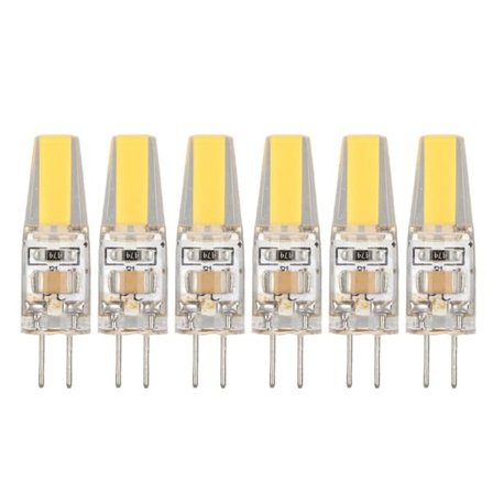6 stk. 6W 500LM G4 LED-pære Silikone Gel Energibesparende Pære til Loftslampe Væglampe Bordlampe 220V Varm hvid