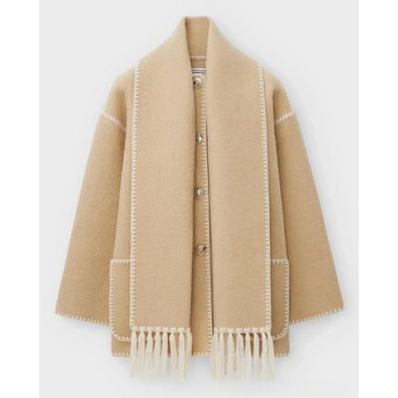 Elegant løs damekåpe med skjerf, moteriktig langermet lomme, enkelspent damekåpe 2023 høst vinter damejakke