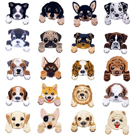 20 stk Hund Strykemerker Sy På Merker DIY Dekorasjon eller Reparasjon