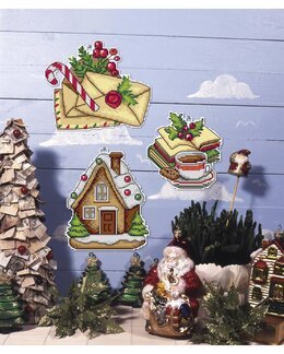 Plastic Canvas Julmotiv 3-p