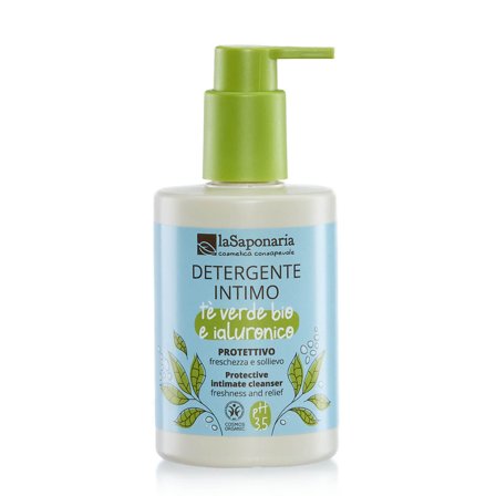 LA SAPONARIA Intimo Detergente Protettivo - Tè Verde Bio & Ialuronico 250ml - Detergenti Intimi