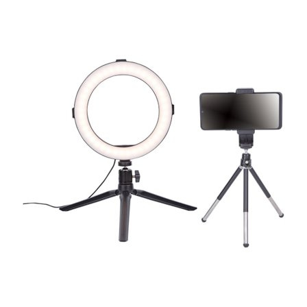 Dacota Platinum 8" Ringlampe med Stativ og Oppbevaringspose