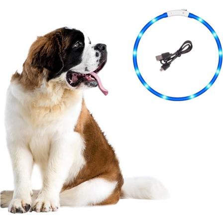 Galaxy LED-hundhalsbånd, USB-opladeligt Light Up Pet Sikkerhedshalsbånd med 3 lysende tilstande