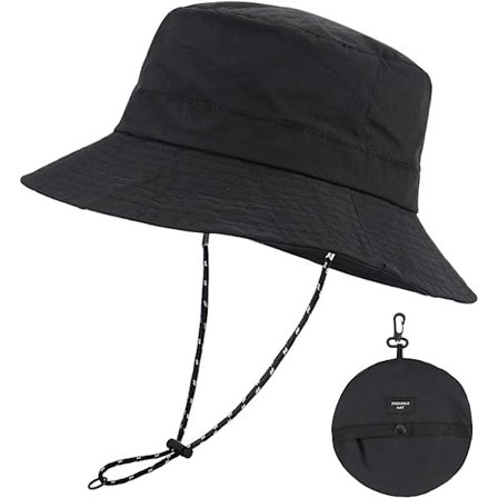 Solhatt for menn og kvinner sommer UPF 50+ Boonie-hatt sammenleggbar utendørs vanntett bøttehatt med bred brem