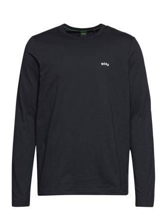 Togn Curved T-Langærmet Skjorte Navy BOSS