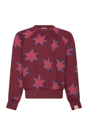 THE ANIMALS OBSERVATORY Stars Shark Sweatshirt - Burgundy - 8 Y