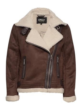 Onldiana Bonded Aviator Jacket Cc Otw Læderjakke Skindjakke Sort ONLY