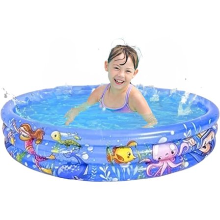Liten oppblåsbar barnebasseng - plaskebasseng for småbarn, hagebasseng, mini-plaskebasseng utendørs