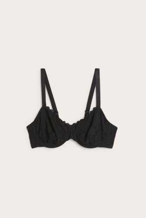 Kappahl | Stanik na fiszbinach, z rozciągliwej koronki | Czarne