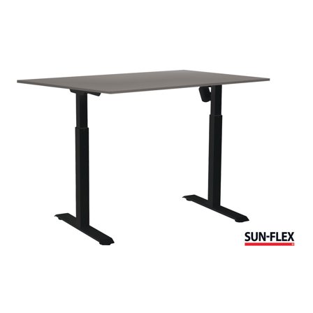 SUN-FLEX Bord II höj/sänk 160x80 svart/grå - Lyreco - Kontorsmöbler och inredning - Bord och hurtsar - Skrivbord - Höj/sänkbar