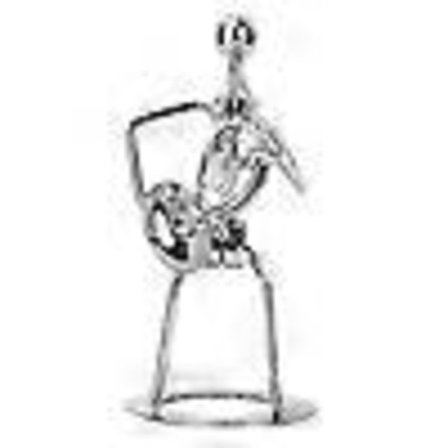 Vintage Järnkonst Svart Man Figur Valthorn Artist Hem Bar Display Skrivbordsdekoration