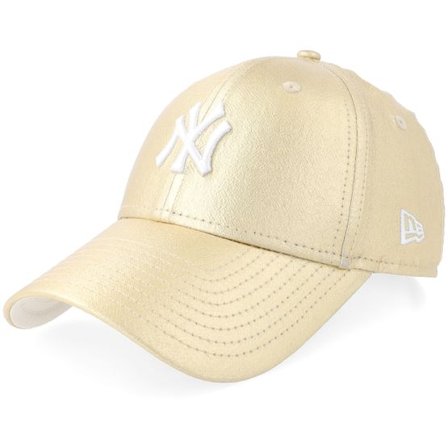 New Era - MLB Beige adjustable Keps - New York Yankees Womens Metallic 9FORTY Gold Adjustable @ Hatstore