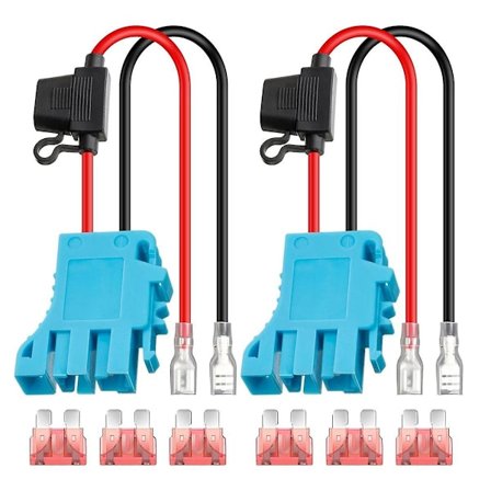 2-pack 12 AWG Trådkopplingssats Ersättning för Peg-Perego 12 Volt SLA Batteri Ride-on Leksaker med Säkring
