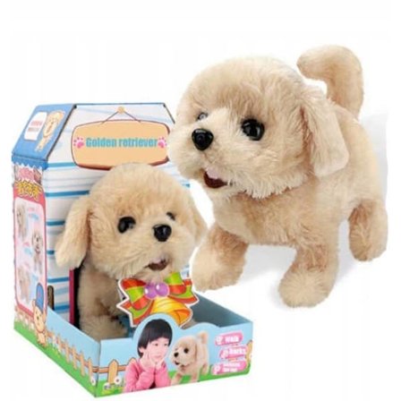 GULDEN HUND INTERAKTIV HUND SKÄLLER GÅR VIFTAR PÅ SVANSEN DJUR_MGF