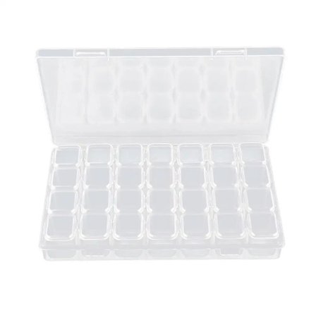 28 Rum Neglekunst Opbevaringsboks Gennemsigtig Organizer Makeup Skønhedsværktøj Neglekunst Smykkeskrin Pilleæske Medicinværktøj~05325