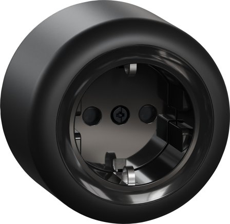 Schneider Electric Renova WDE016277 Vägguttag 1-vägs, utanpåliggande, jordat Svart, Strömbrytare & vägguttag