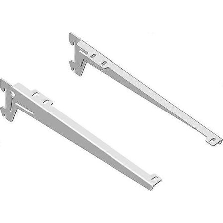 2 kpl hyllynkannattimia yhden rivin telineeseen, valkoinen 28 cm