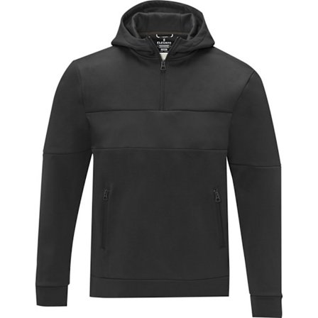 Elevate Life Mens Sayan Halv Zip Hoodie XS Solid Black