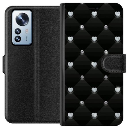 Kompatibelt Plånboksfodral till Xiaomi Xiaomi 12 Pro Bling Heart