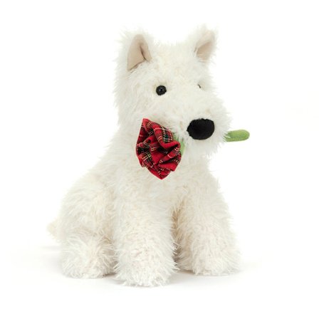 Jellycat Munro Scottie Dog 'Love You' Plysj, 23 cm Myk Klembar Klassisk Gave til Barn