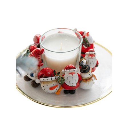 1 x Julefigur Resin Snømann Ornament (mønster tilfeldig)