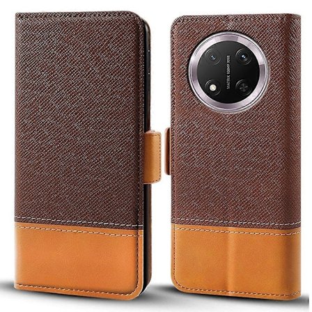 Mobilskal för Honor Magic7 Lite 5G/X9c 5G/X60 Pro 5G Färgskarvning PU Läder Plånboksfodral