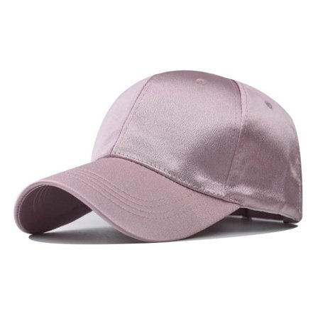 Klassisk baseballcaps i lyse farger, baseballcaps i sateng, rosa