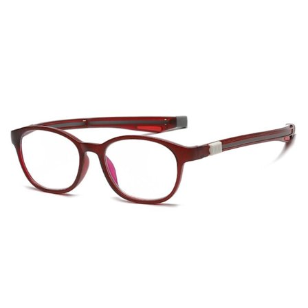 Anti-blåt lys læsebriller Runde briller RØD STYRKE