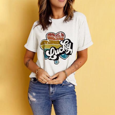 Kortärmad T-shirt För Kvinnor Med Rund Hals