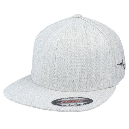 Iconic - Devil & Angel Ak47 Side Heather Grey Flat Brim Snapback Snapback Grey Cap - @ Hatstore