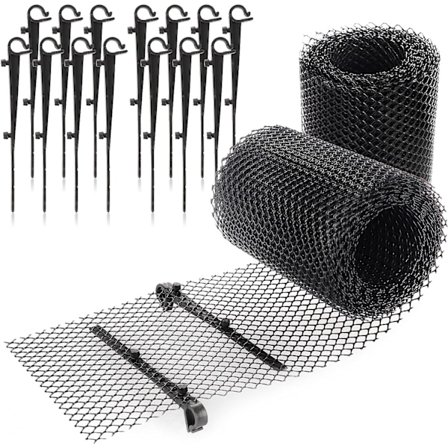 Sats med 2 rännskydd 6 meter med clips - klipp till storlek och robust (2 stycken - antracit)