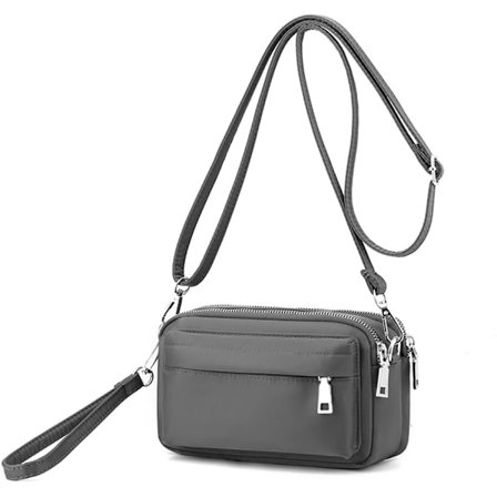 Kvinnors lilla crossbody-väska vattentät nylon mini telefon plånbok handledsväska koppling axelväska för kvinnor grå