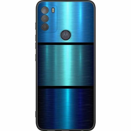 Motorola Moto G50 Svart Skal Blue Metallic Stripes
