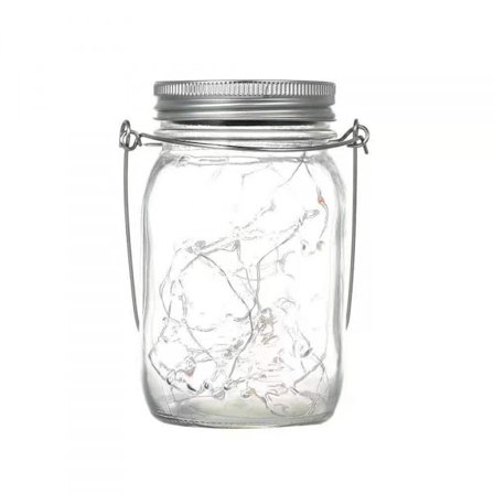 Mason Jar Solar Lights Outdoor, Solar Fairy String Locks Lights, Vattentät lykta Mason String Solar Lights med hängare(4 färger)