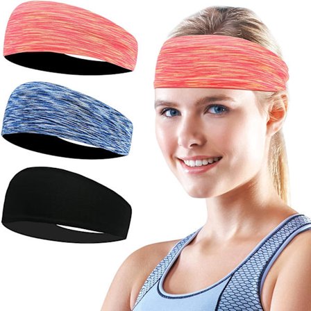 3PCS Elastiske Sports Hodebånd for Menn/Kvinner - Med Inner Grip St