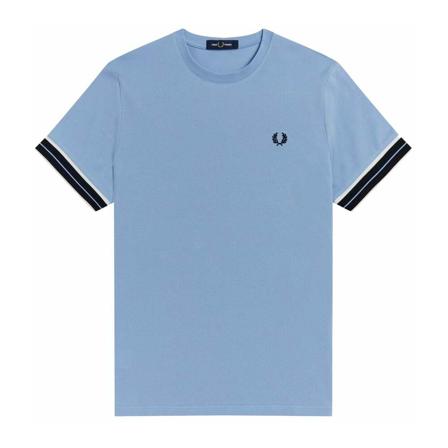 Fred Perry T-shirt Tramline Tipped Pique M3669 - Blue Blå, Herre T-shirts