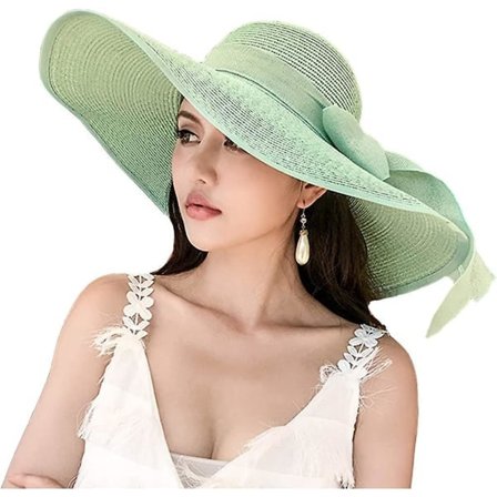 Solskydd Dam Bredbrättad Stråhatt Vikbar Slokhatt Sommar UV-skydd Strandhatt C1 f Mintgrön C1 f Mintgrön C1 f Mintgrön