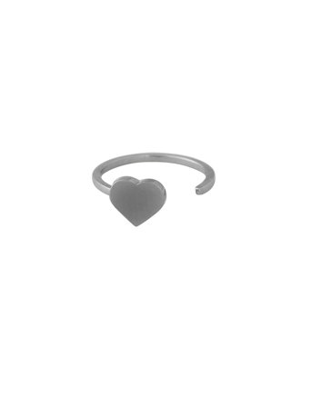 Design Letters Heart Ring - Silver - ONE SIZE