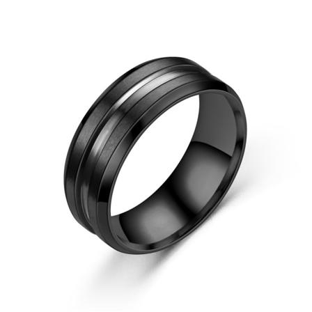 Chic Ring I Rostfritt Stål Svart 17.4 Mm