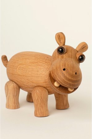 Spring Copenhagen - Puinen koriste Flora Hippo 11 cm - Luonnonväri - Koriste-esineet - - Homeroom