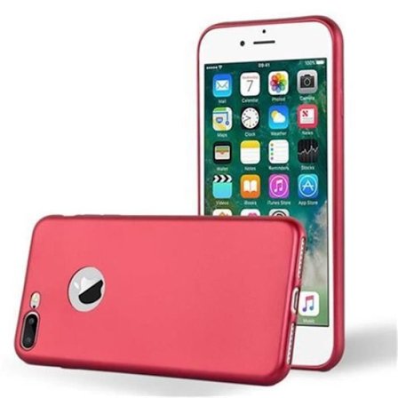 Apple iPhone 8 PLUS - iPhone 7 PLUS - iPhone 7S PLUS-fodral i METALLIC RED från Cadorabo (METALLIC MATT Design) Gel TPU-skal
