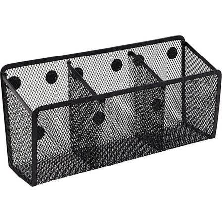 Magnetisk Penholder, Mesh Opbevaringskurv med Ekstra Stærk Køleskabsmagnet, Whiteboard, Skabstilbehør, Kontorartikler Organizer