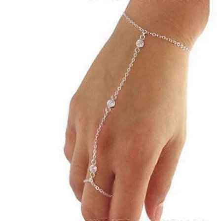 SZTXJ Boho Krystall Finger Armbånd Sølv Slave Kjede Armbånd Rhinestone Håndledd Armbånd Personlig Hånd Armbånd Kjede Armbånd Smykker For Kvinner A