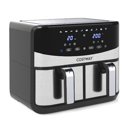 10-in-1 kaksialueinen ilmakeitin, 8 litran tilavuus, kosketusnäyttö