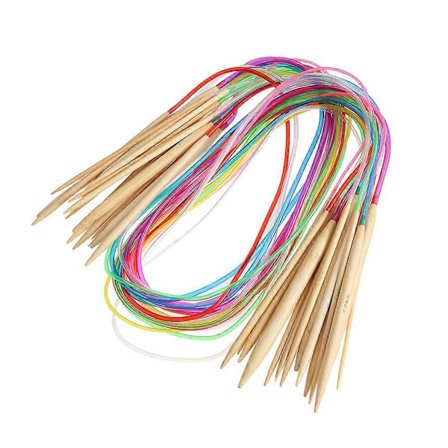 120cm Rundstickor Set Professionella Färgglada Tub Rundstickor Virknålar[HK]