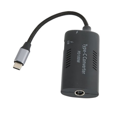 Bærbar PC-strømomformer DC til Type C PD3.0 Hurtiglading 100W ABS Flettet Nylon Bærbar PC Type C-adapter for Bærbar PC-lading DC7909 Hunn til Type C