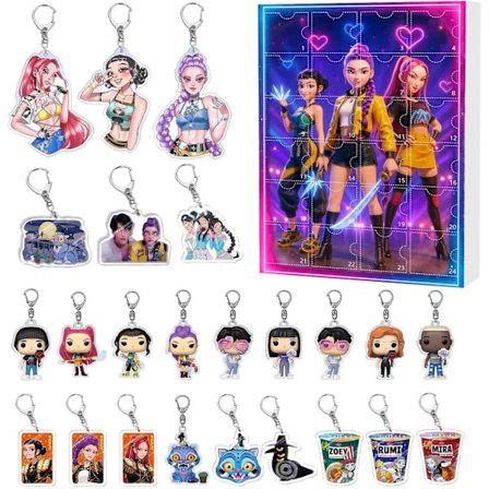 Adventskalender 2025, nedtellingskalender med nøkkelring og 24 nøkkelringleker, Halloween- og julepynt